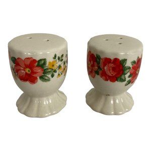 The Pioneer Woman Floral Ruffle Pedestal Ceramic 2.75" Salt And Pepper Shakers
